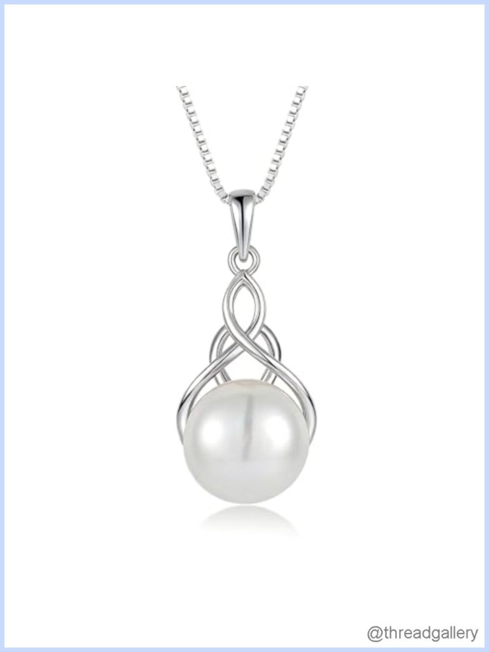 Celtic Knot Freshwater Pearl Necklace 925 Sterling Silver Pendant Adjustable